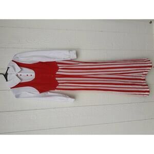 Vintage Red and White Striped Knit Jumpsuit